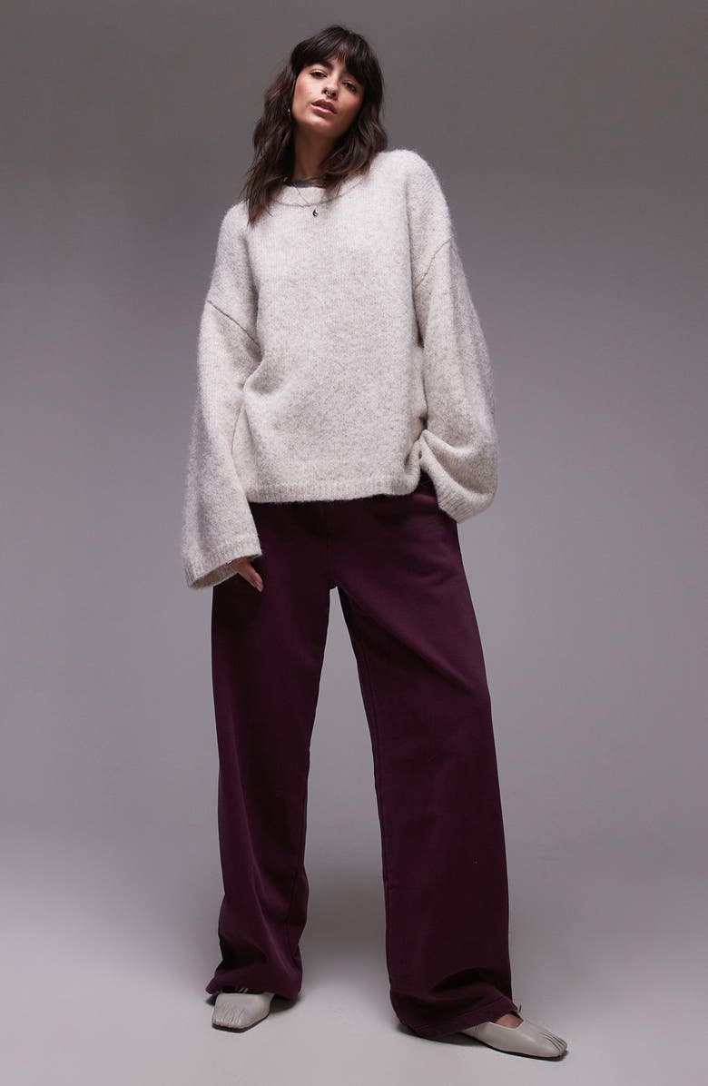 Topshop Oversize Boxy Fluffy Sweater, Alternate, color,