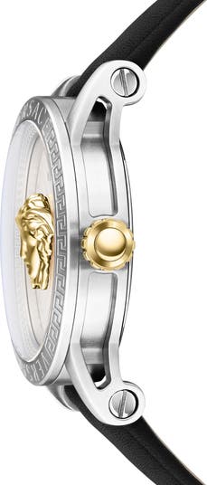 【人気モデル】 VERSACE V-Codeウォッチ 腕時計 43mm Versace V-Code Leather Strap Watch, 43mm | Nordstromrack
