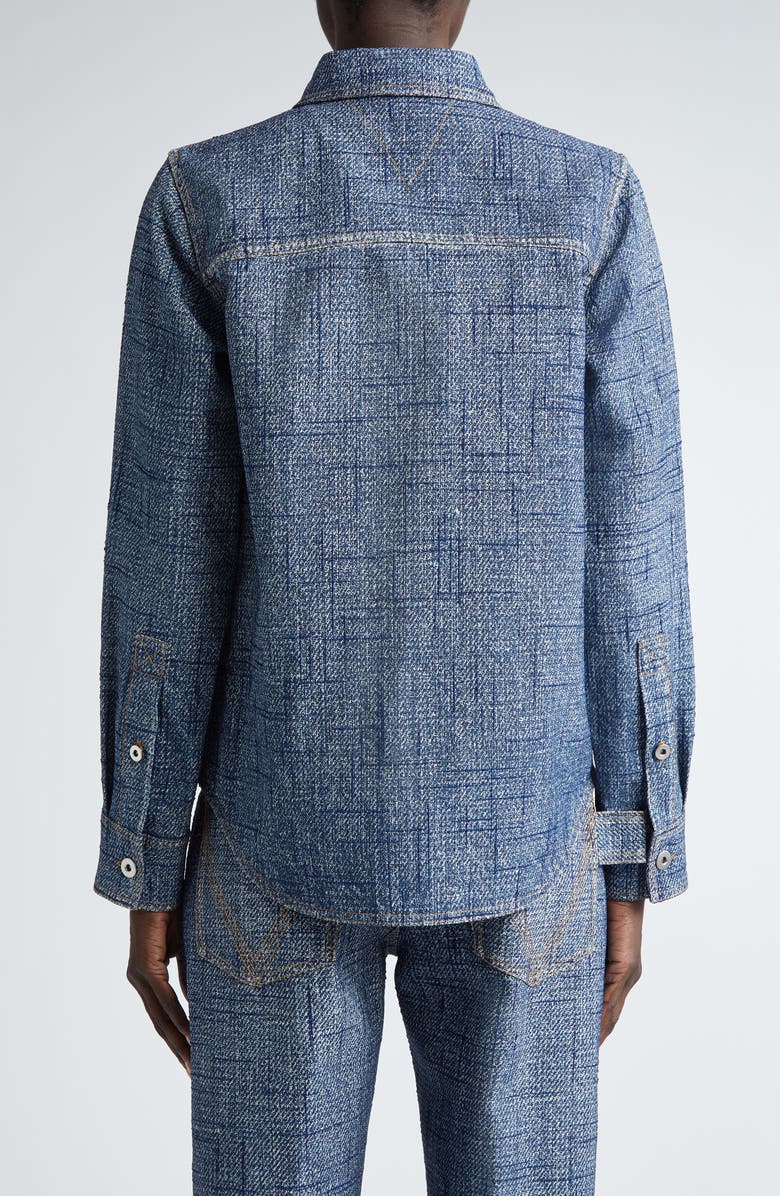 Bottega Veneta Slim Fit Denim Print Button-Up Shirt, Alternate, color, 