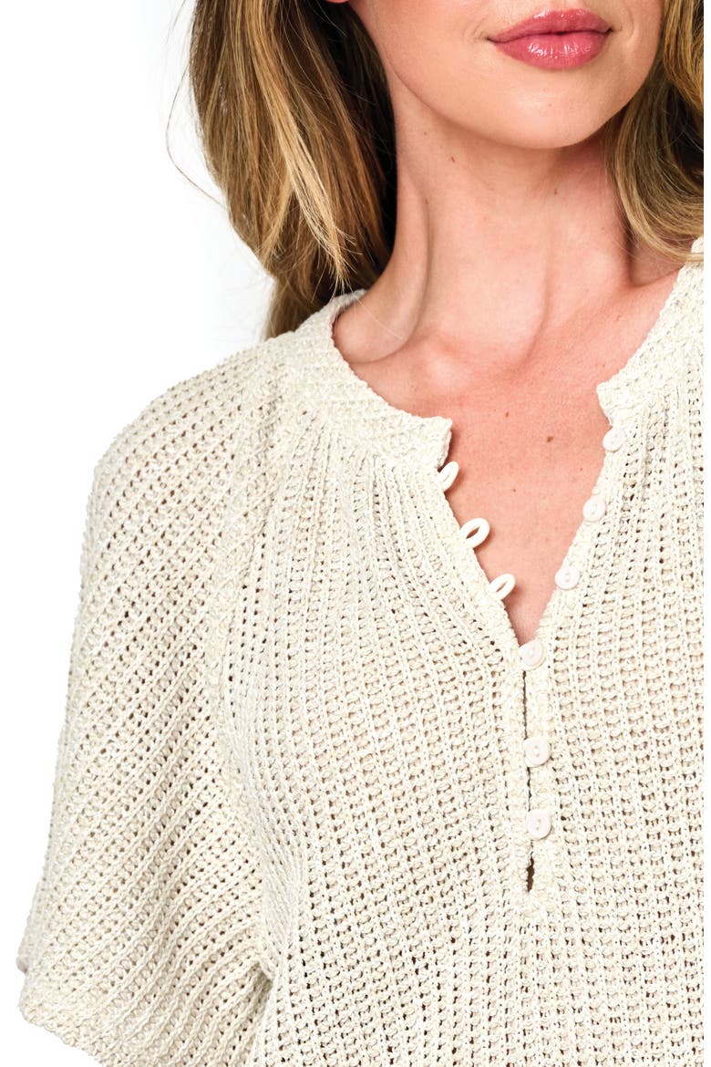 The Jordan Open Stitch Flutter Sleeve Sweater, Alternate, color, NATURAL