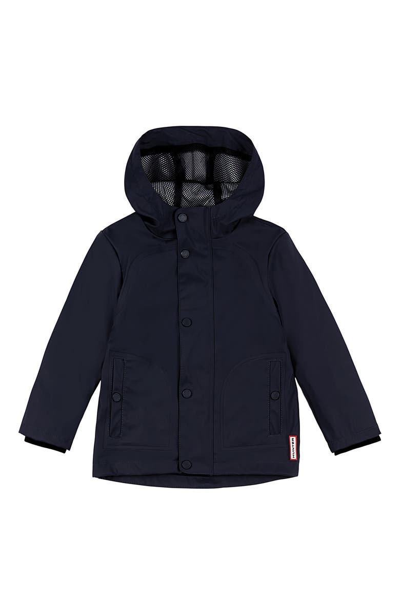 Hunter Original Rubberized Waterproof Hooded Raincoat, Main, color,