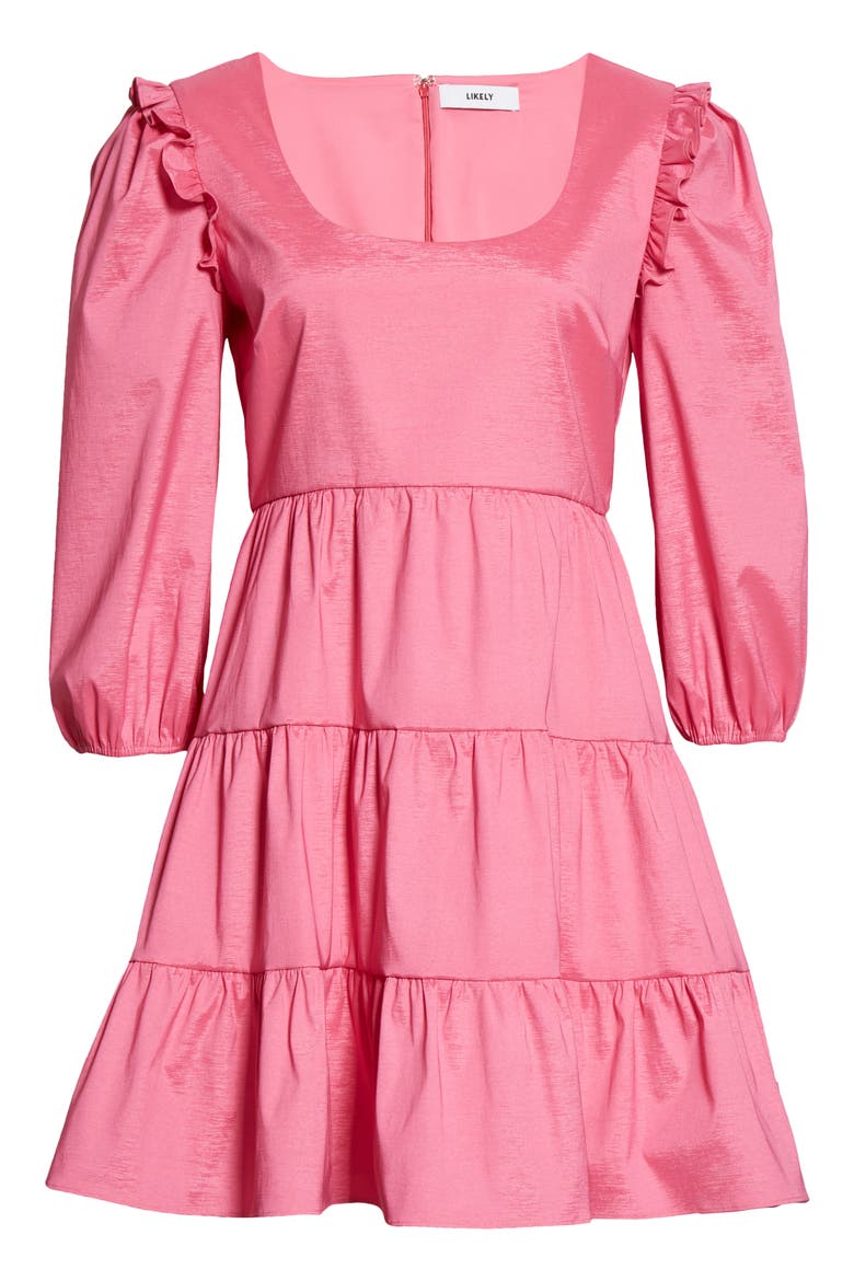 Avena Tiered Dress, Alternate, color, CARMINE ROSE