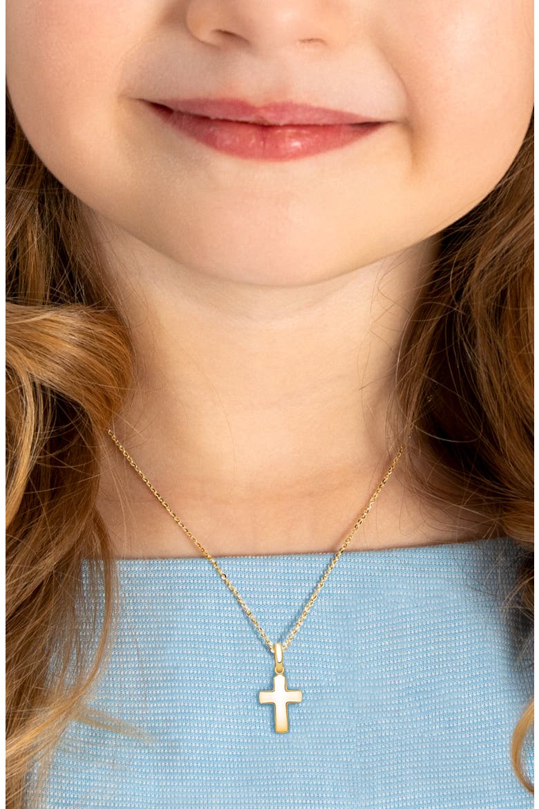 14K Gold Regal Cross 12-14" Necklace, Alternate, color, 14K Yellow Gold