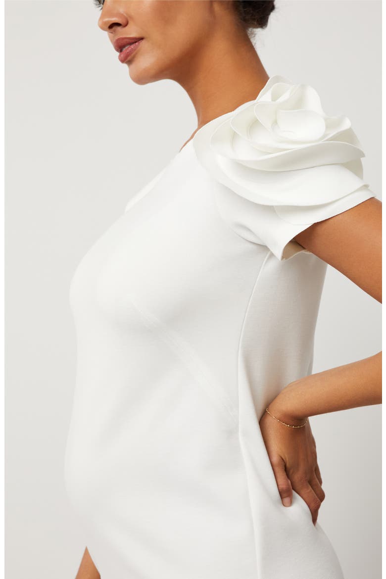 Salisburgo Rose Ruffle Maternity Sheath Dress, Alternate, color, WHITE