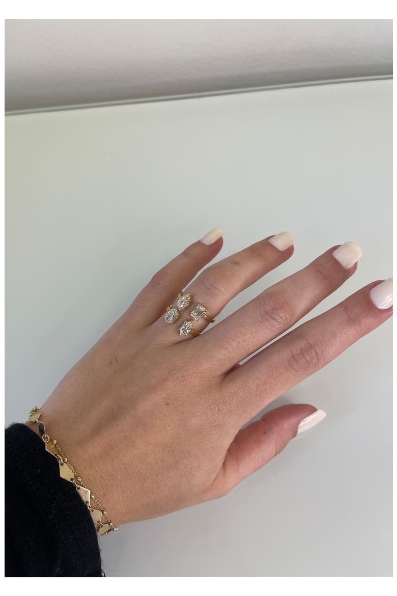 Fancy 4-Stone Lab Created Diamond Ring, Alternate, color, 18K YELLOW GOLD