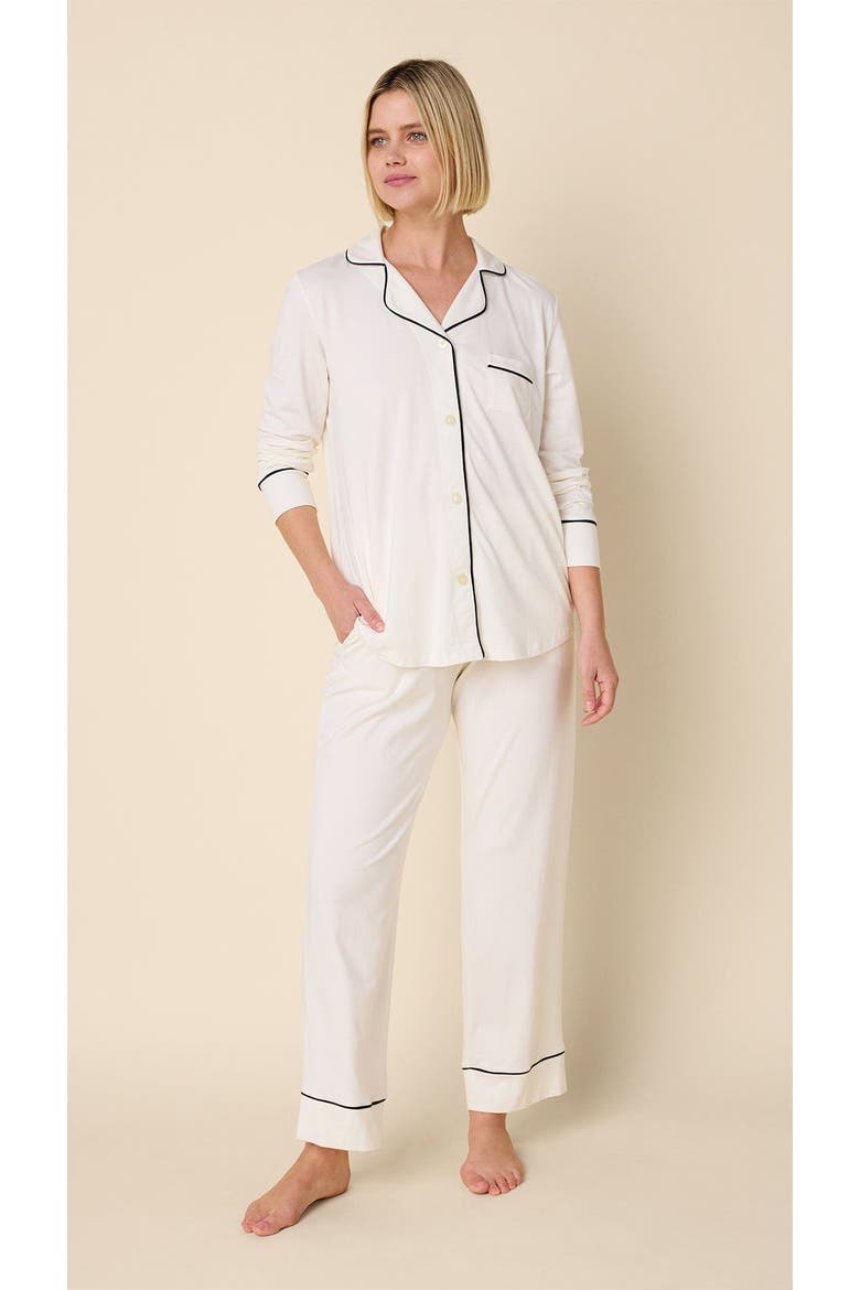 Pima Knit Pajama Set, Main, color, Ivory