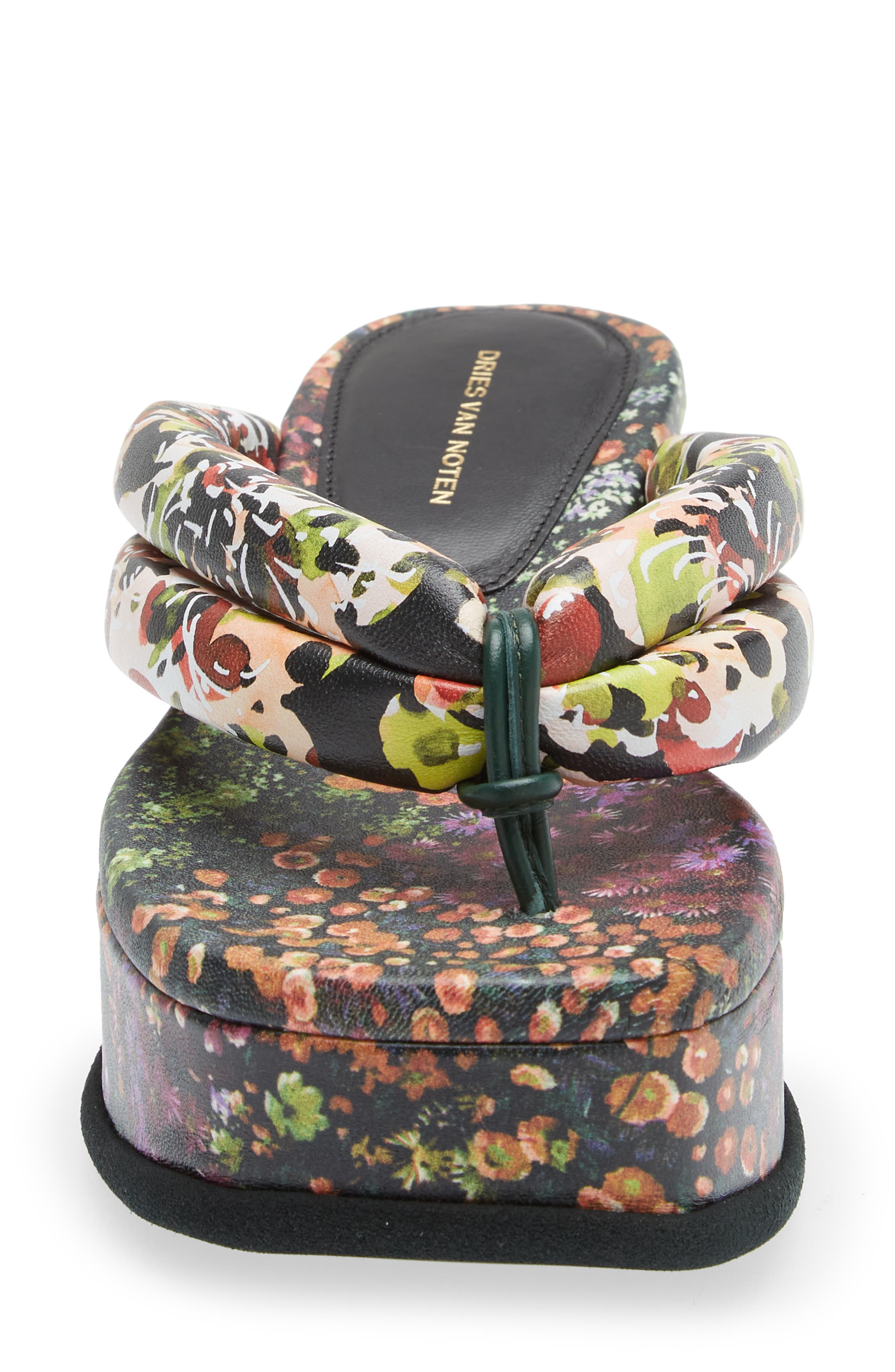 Dries Van Noten Floral Platform Flip Flop, Alternate, color, 