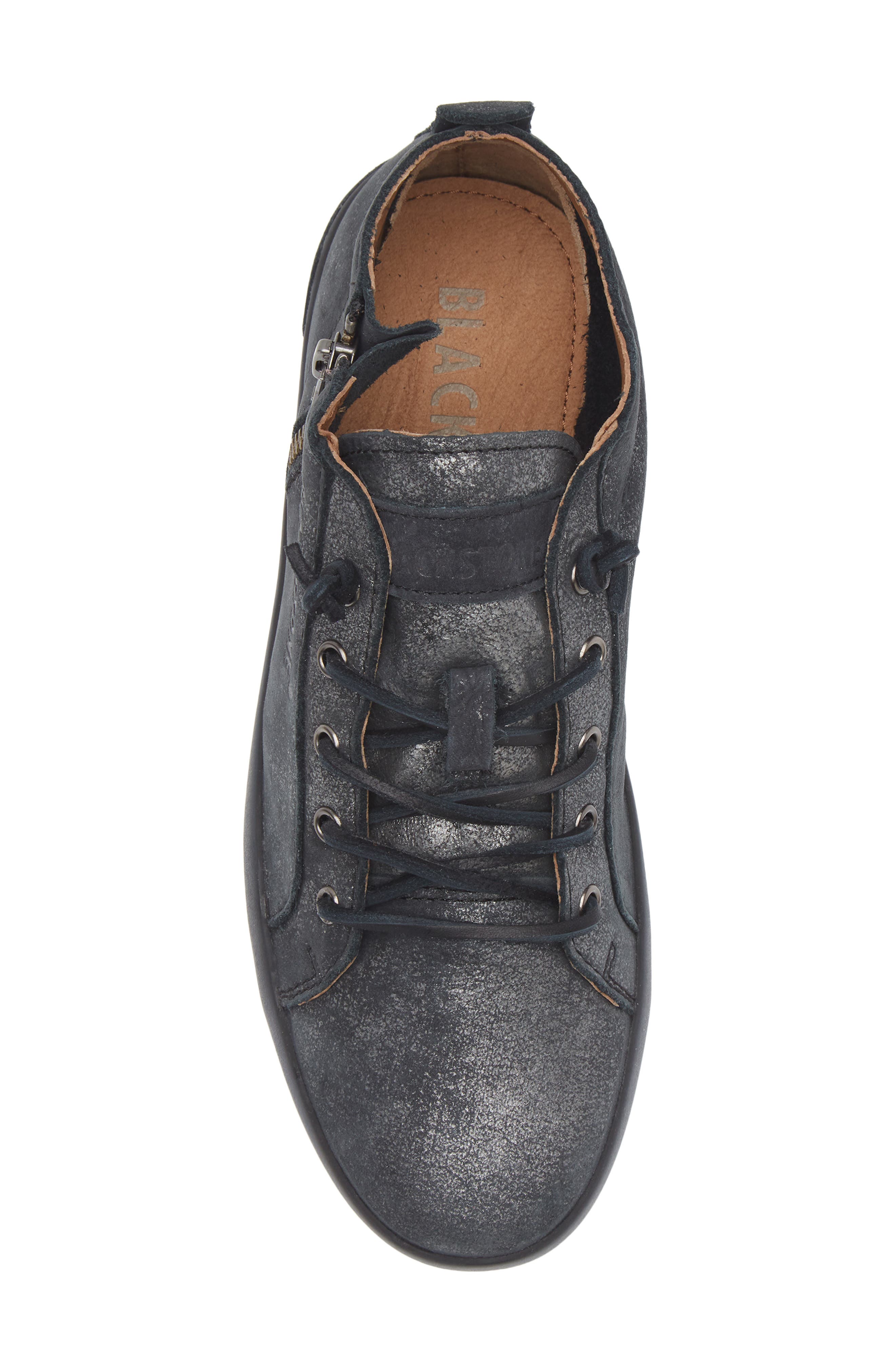 Blackstone Leather Mid Top Sneaker, Alternate, color, Black Metallic