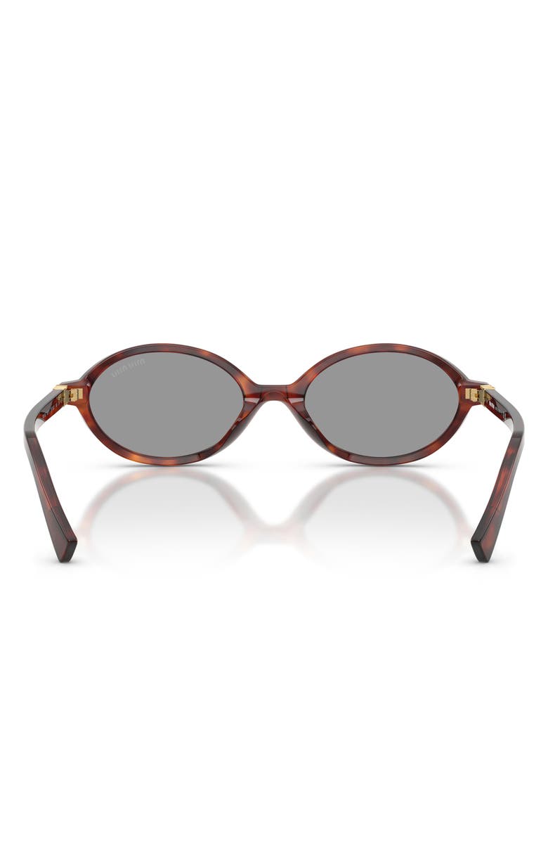 Miu Miu 50mm Oval Sunglasses, Alternate, color, Havana Mahogany / Grey