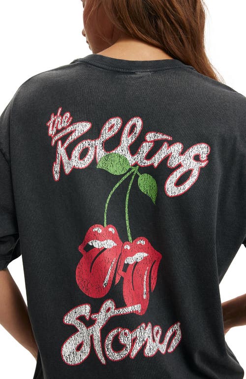 Cotton On The Lcn Music Boxy Graphic Tee In Rolling Stones Cherries