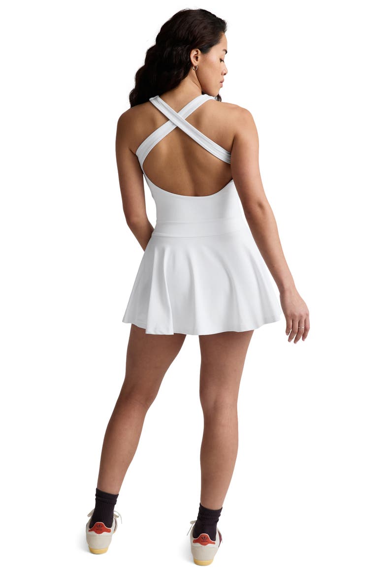 Sport Active Ace Pleated Dress with Built-In Shorts, Alternate, color, WHITE