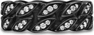 David Yurman Curb Chain Ring in Black Titanium with Diamonds, 8mm