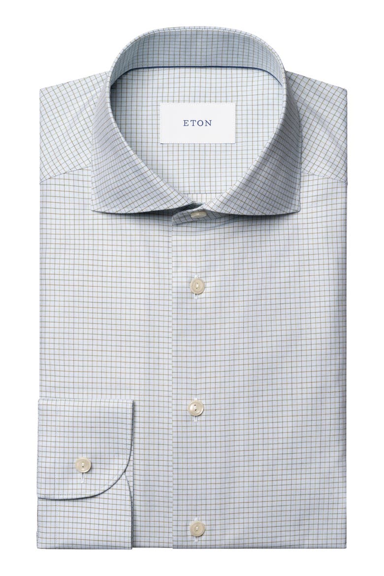 Slim Fit Checked Cotton Shirt, Alternate, color, LIGHT GREEN