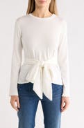 GO COUTURE Tie Front Knit Sweater