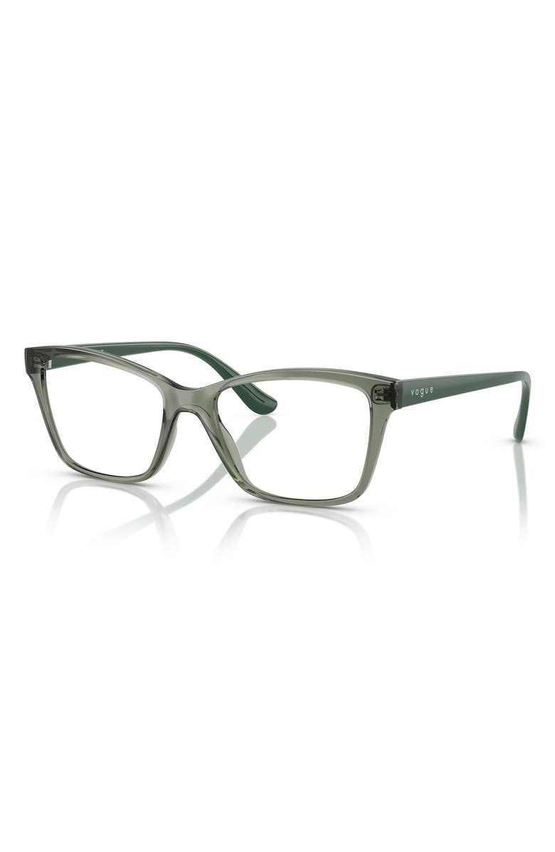VOGUE 51mm Rectangluar Optical Glasses, Alternate, color, Green