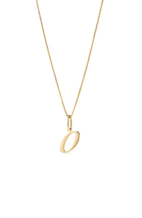 Solid Yellow Gold - Script Letter Necklace