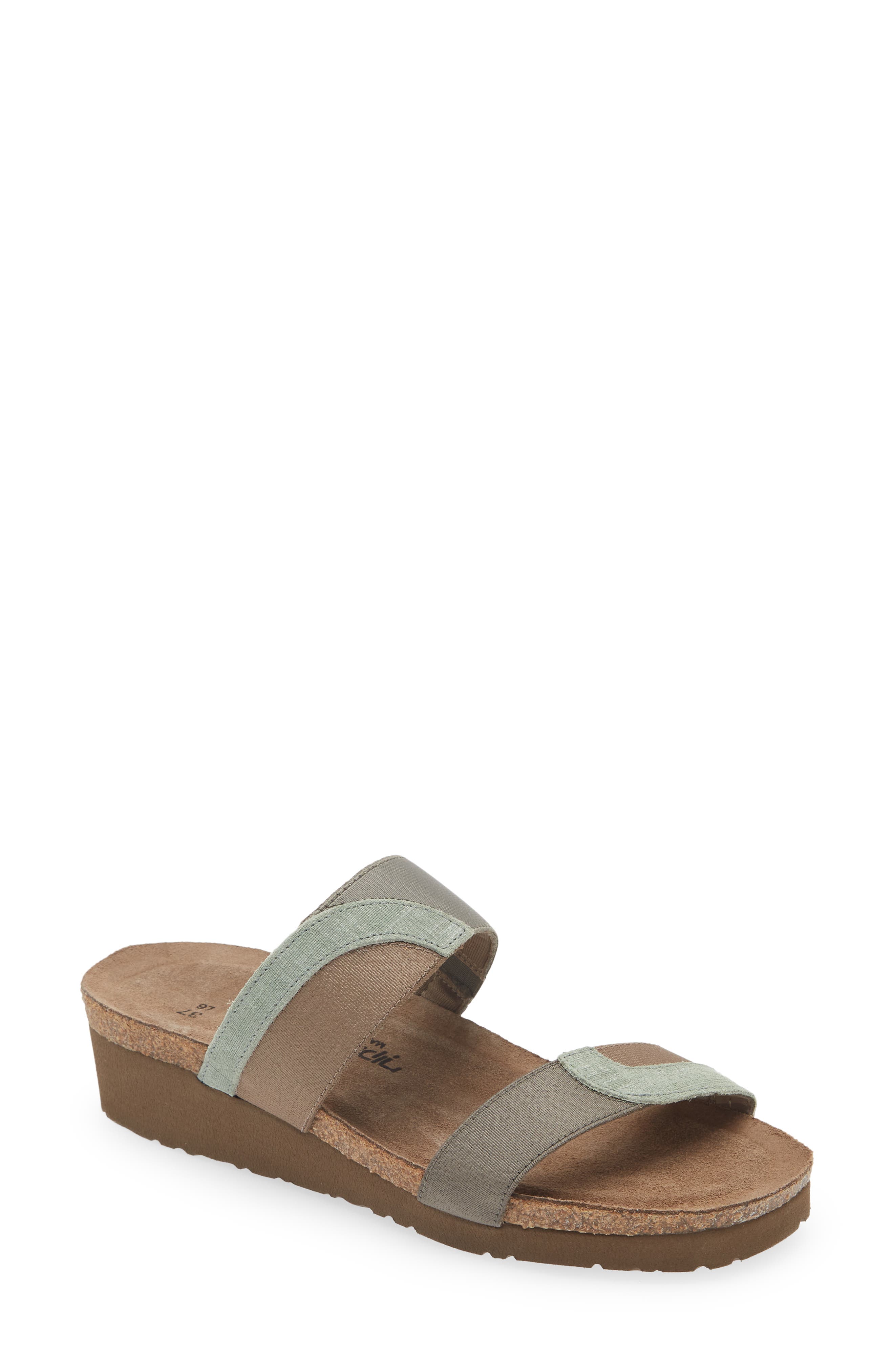 Frankie Slide Sandal, Main, color, TEAL/ GRAY/KHAKI PATINA