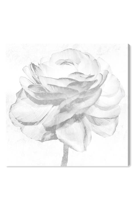 White Flower Canvas Wall Art