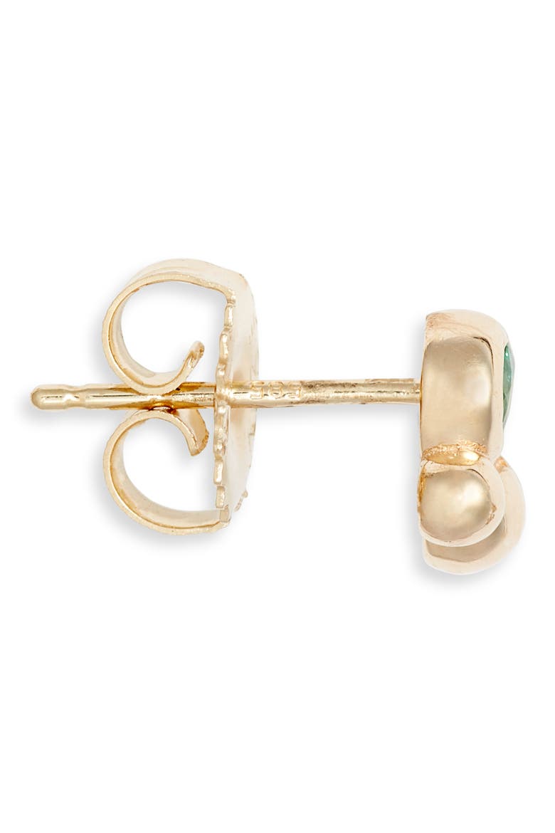 Bonheur Bubbling Brook 14K Gold Stud Earrings, Alternate, color, YELLOW GOLD/ GREEN