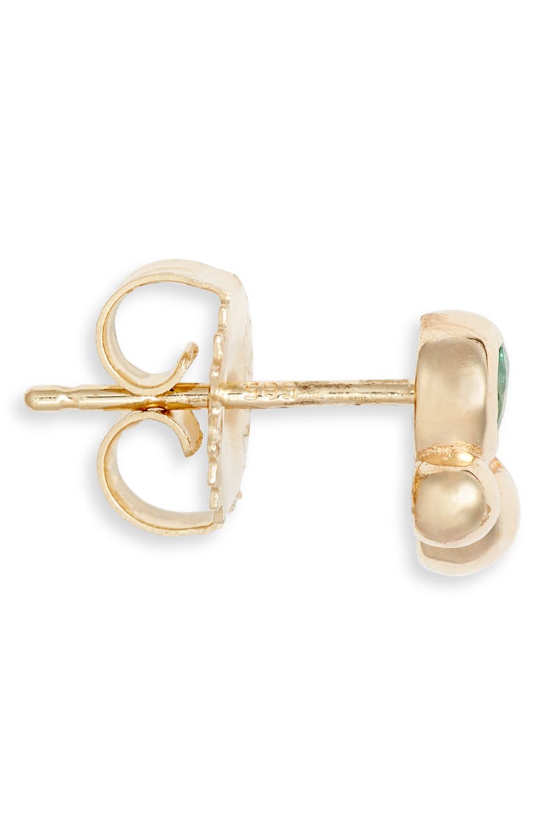 Anzie Bonheur Bubbling Brook 14K Gold Stud Earrings, Alternate, color, Yellow Gold/ Green