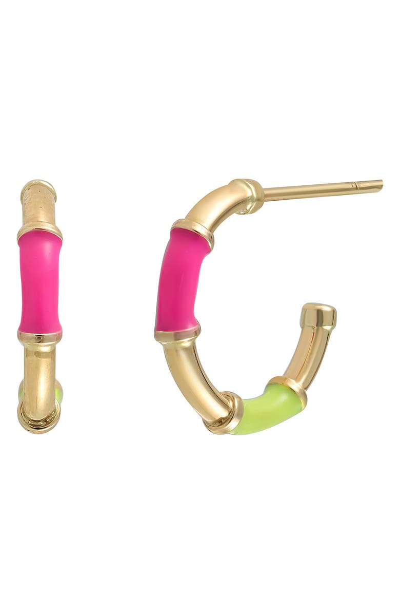 Bony Levy BLG 14K Gold Enamel Hoop Earrings, Main, color,