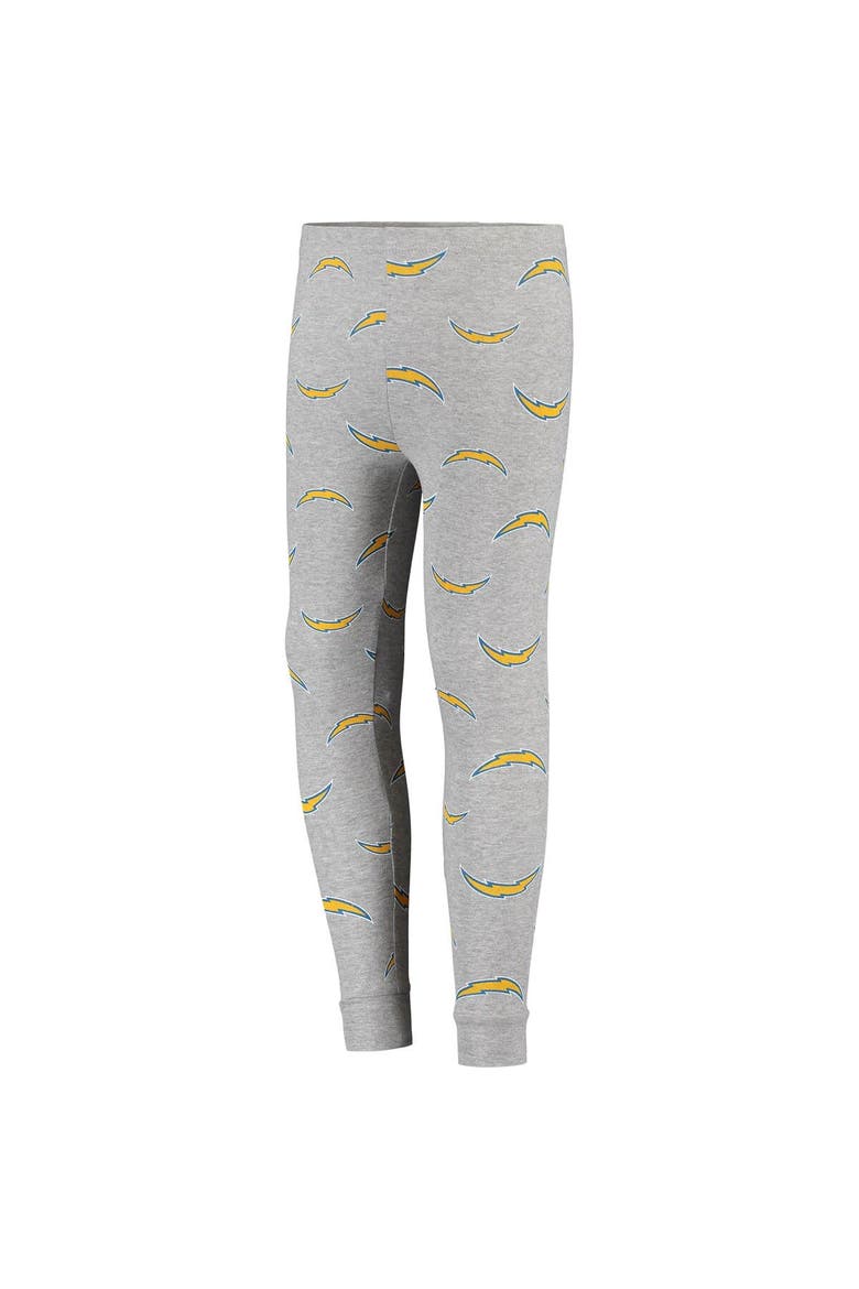 Youth Gray Los Angeles Chargers Long Sleeve T-Shirt & Pants Sleep Set, Alternate, color, Gray