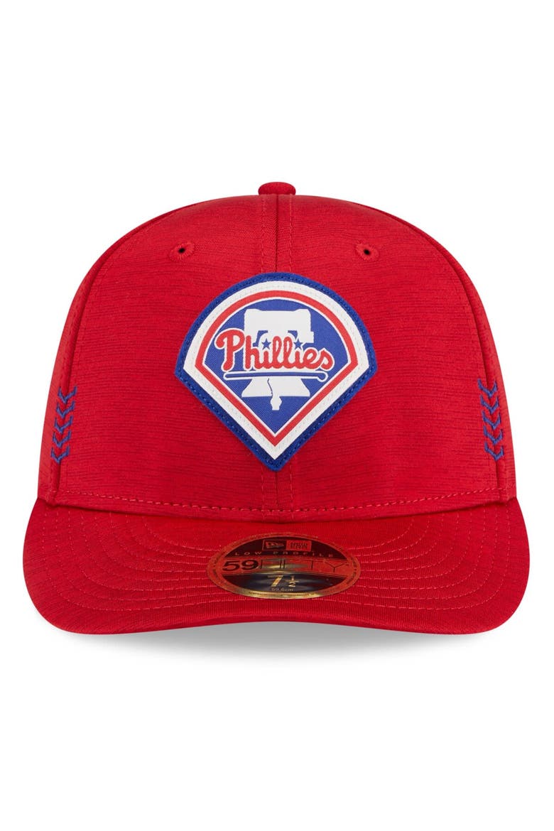Men's New Era  Red Philadelphia Phillies 2024 Clubhouse Low Profile 59FIFTY Fitted Hat, Alternate, color, Red
