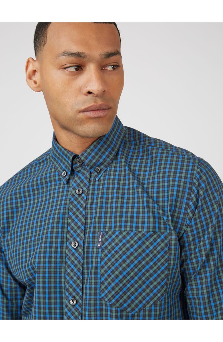 Ben Sherman Check Cotton Button-Down Shirt, Alternate, color,