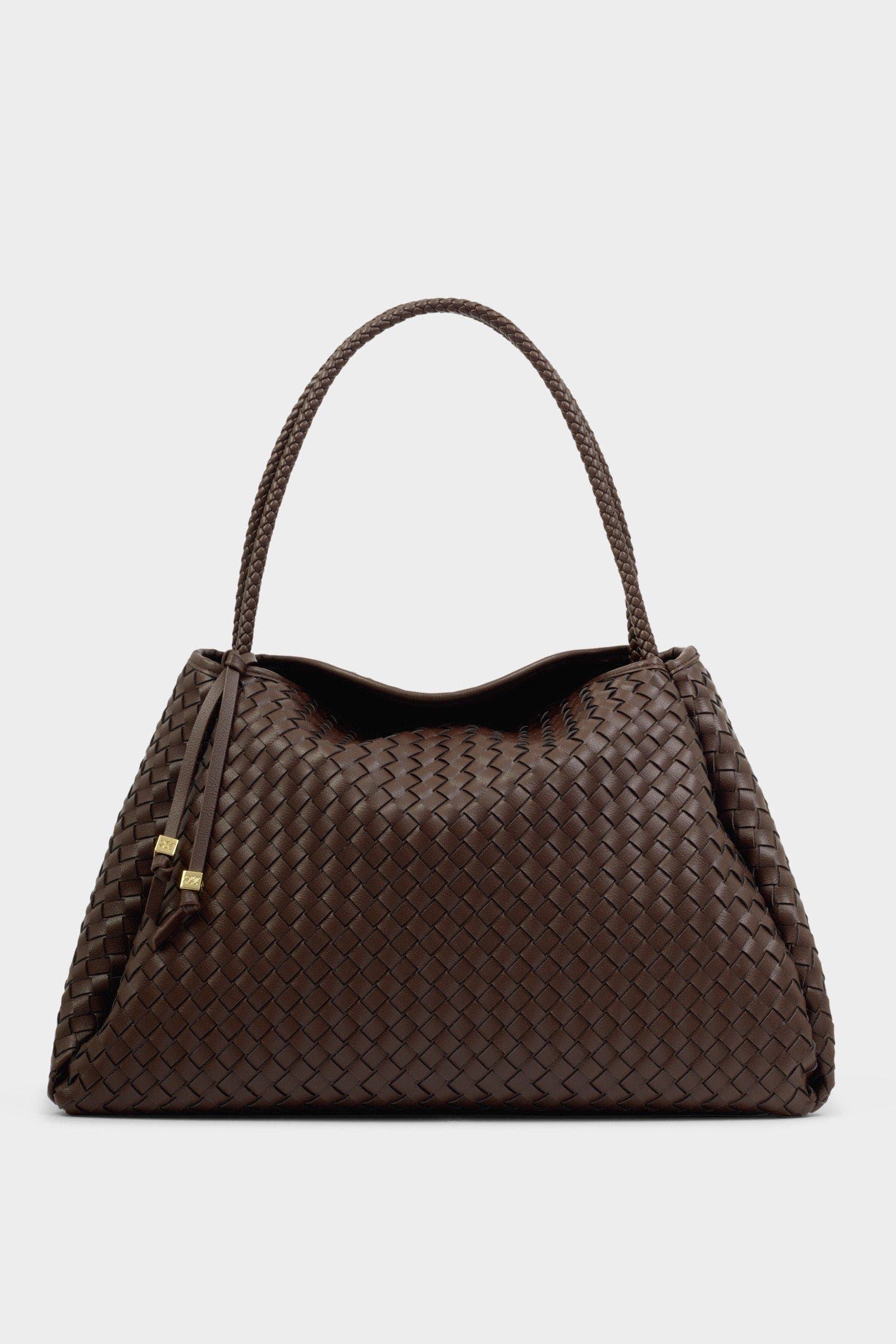 Женские сумки Katie Loxton Nova Hand Woven Large Shoulder Bag in Chocolate — фото 8