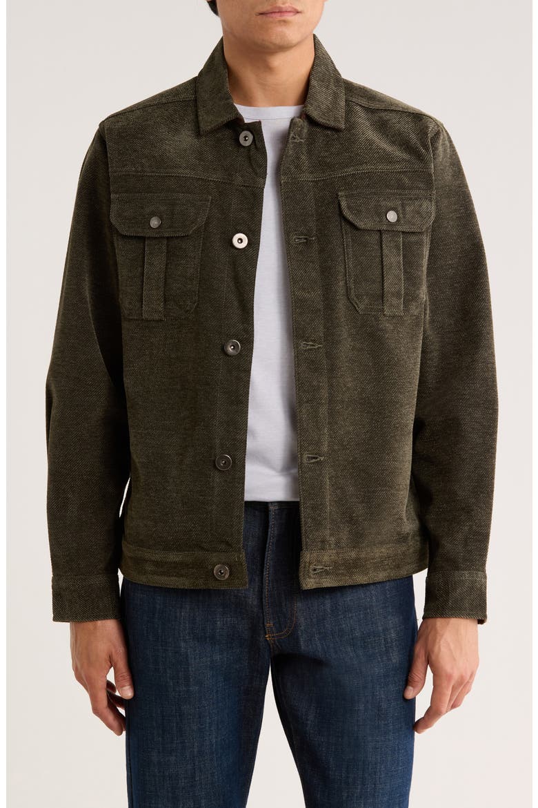 Chevron Twill Shirt Jacket, Main, color, OLIVE