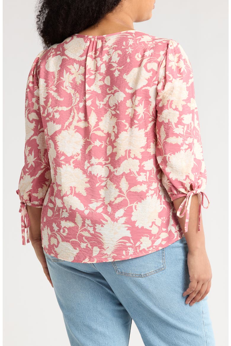 Floral Balloon Sleeve Top, Alternate, color, PINK