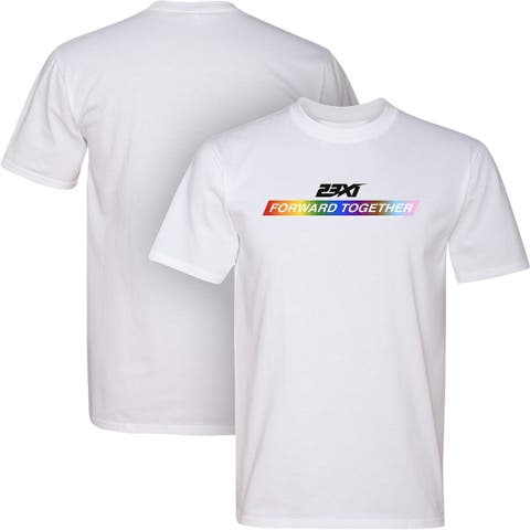 Men's 23XI Racing White Forward Together Pride Tri-Blend T-Shirt