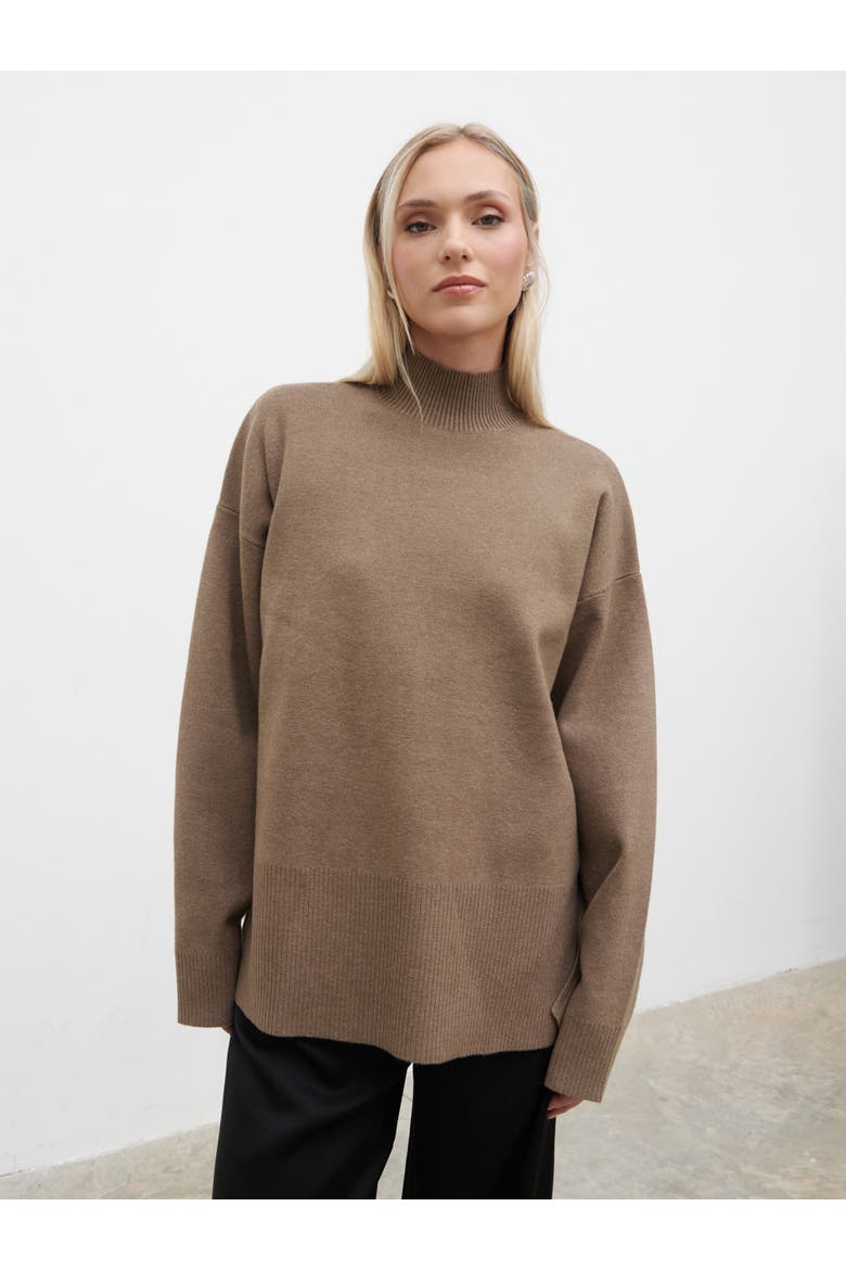 Estella High Neck Knit Jumper, Alternate, color, Mushroom
