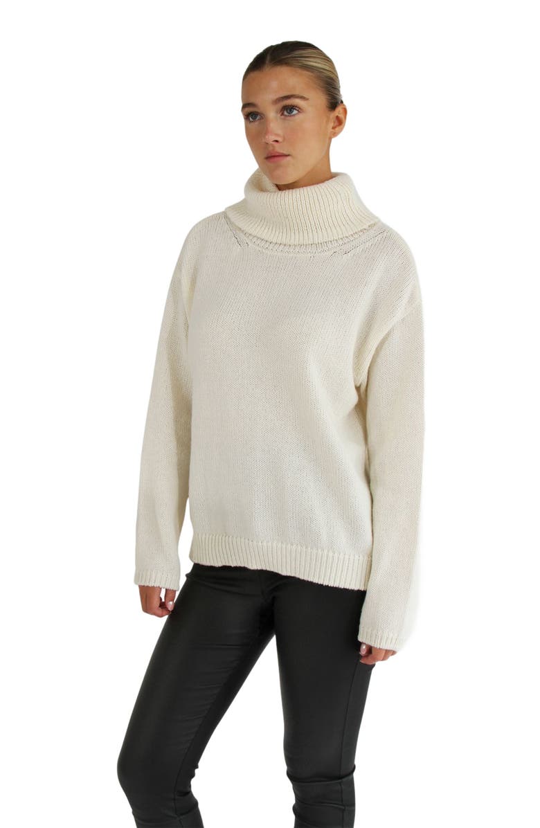 Belle & Bloom Right Here Waiting Open Back Knit, Alternate, color, Cream