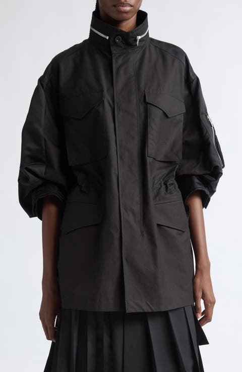 Mixed Media Short Sleeve Jacket
