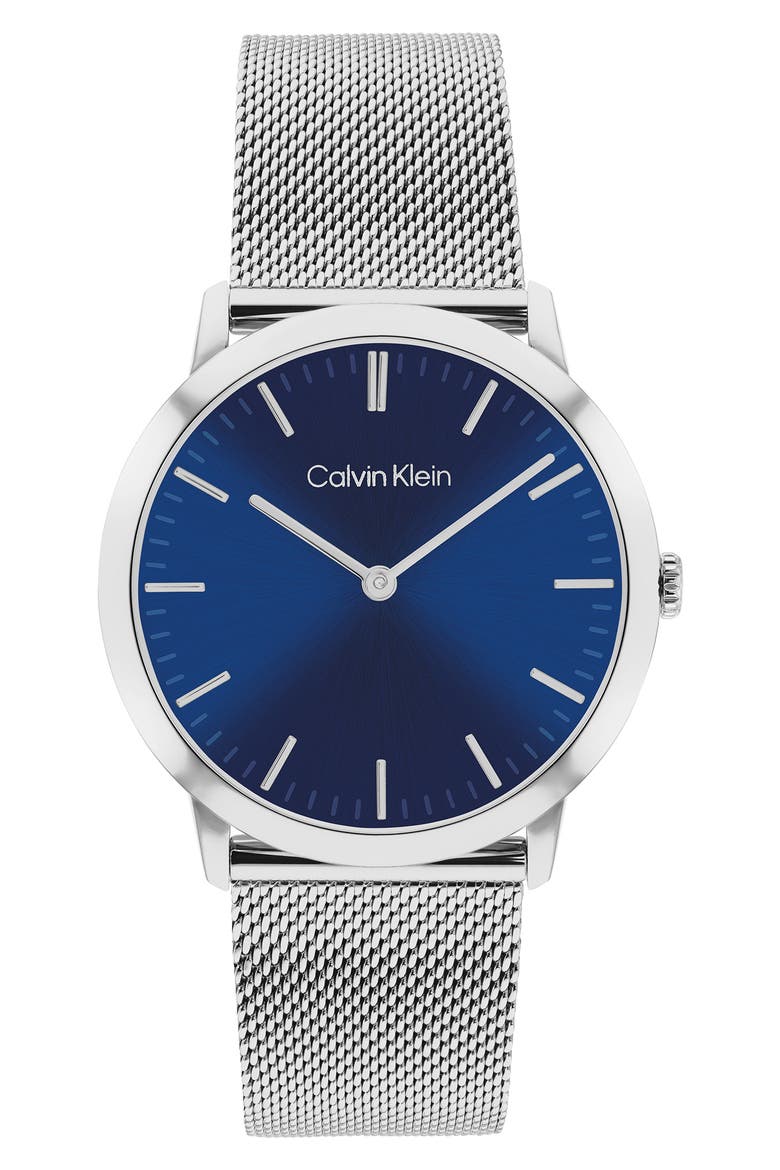 Exceptional Mesh Strap Watch & Bracelet Gift Set, Main, color, BLUE