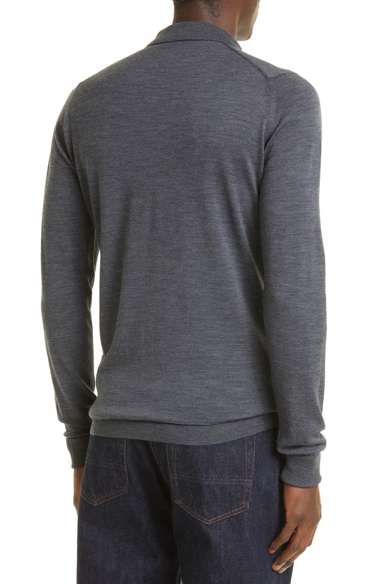 Cotswold Wool Polo Sweater, Alternate, color, CHARCOAL