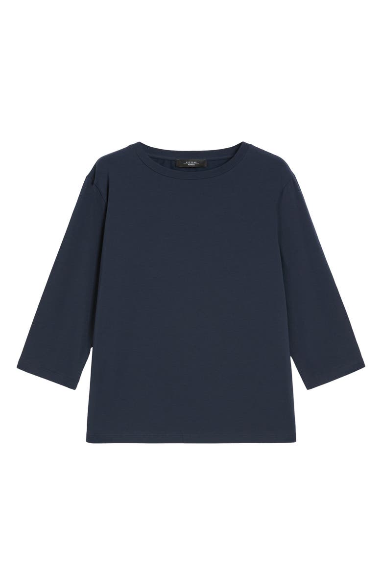 Weekend Max Mara Three-Quarter Sleeve Jersey T-Shirt, Alternate, color, Navy