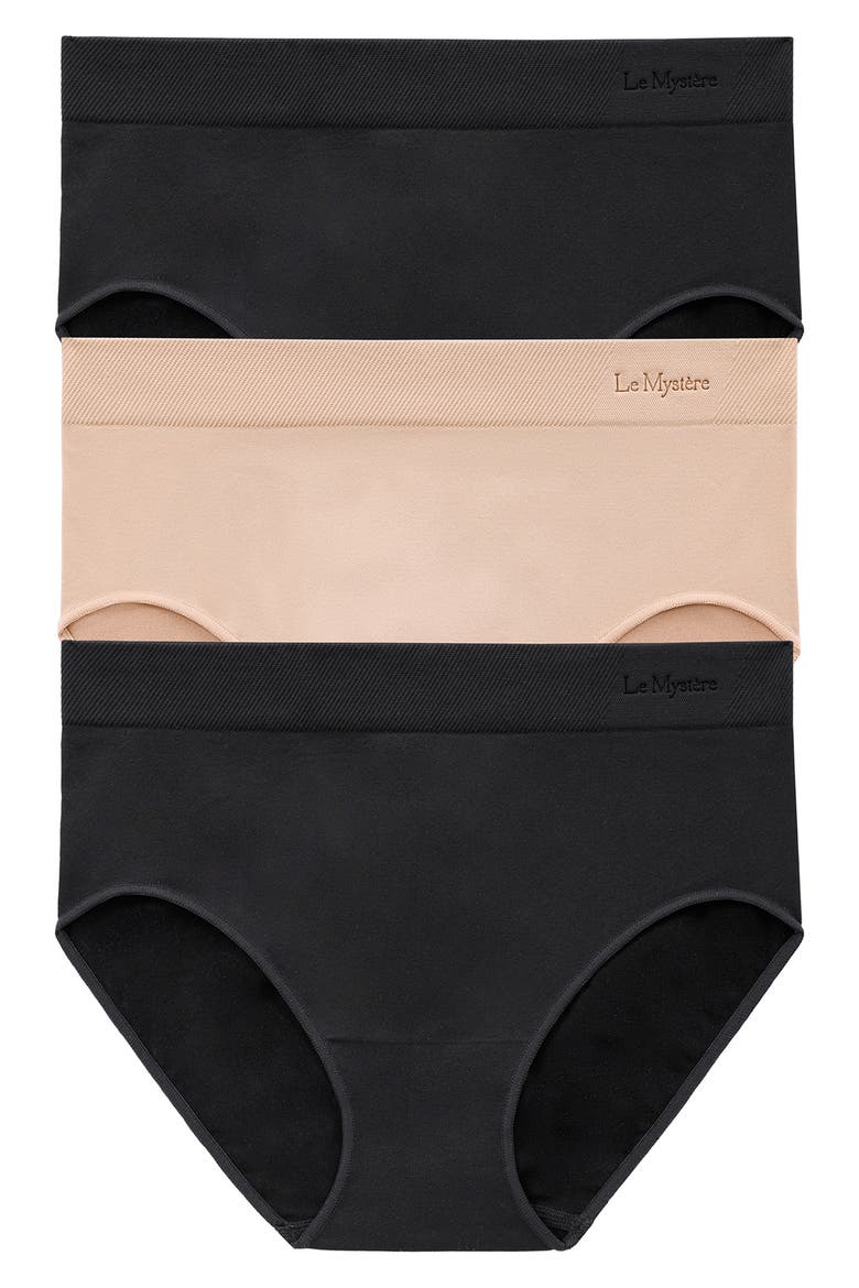 Assorted 3-Pack Seamless Briefs, Alternate, color, BLACK/NATURAL