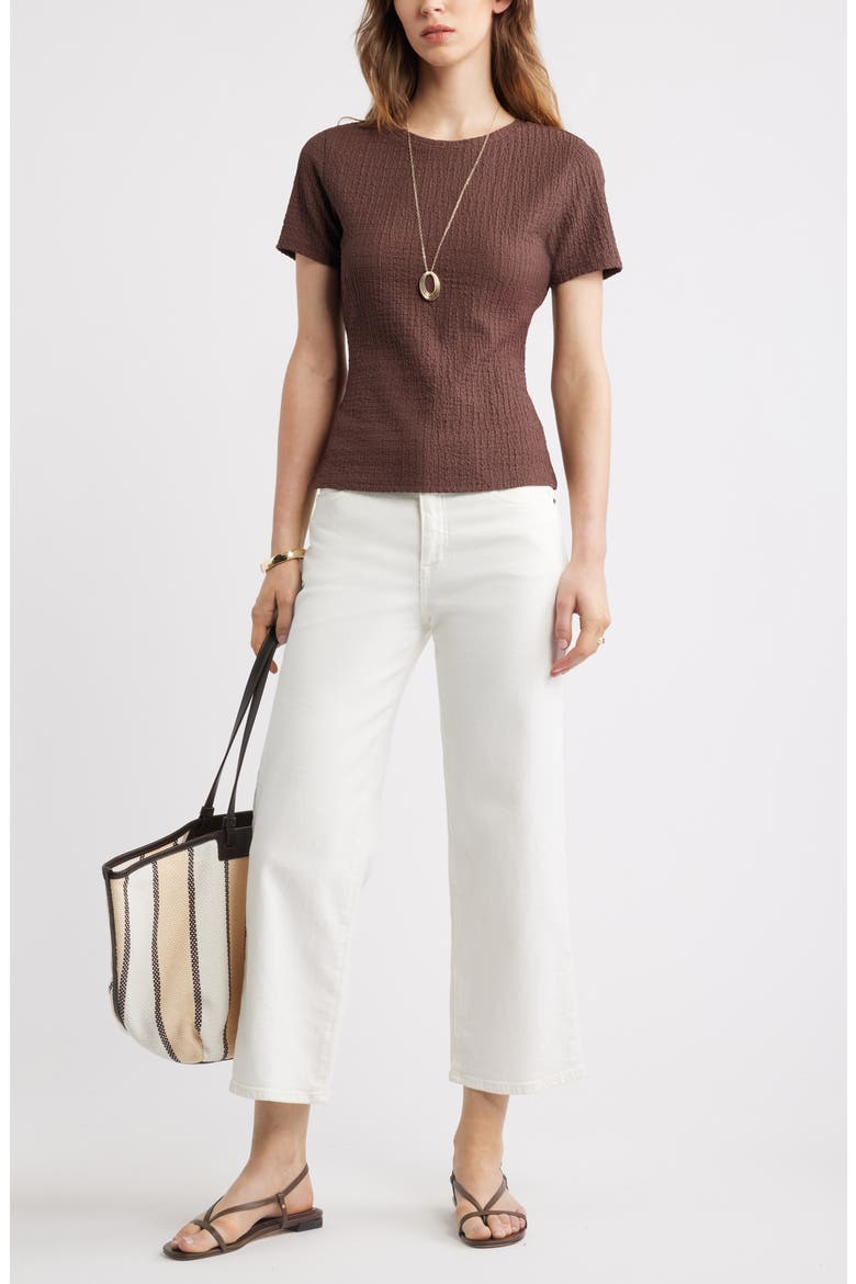 Textured T-Shirt, Alternate, color, BROWN ROAST