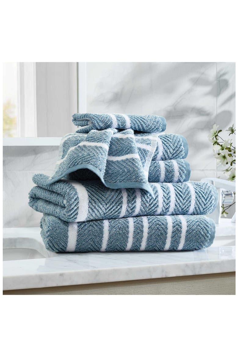 6-Piece Cotton Towel Set, Alternate, color, DARK BLUE