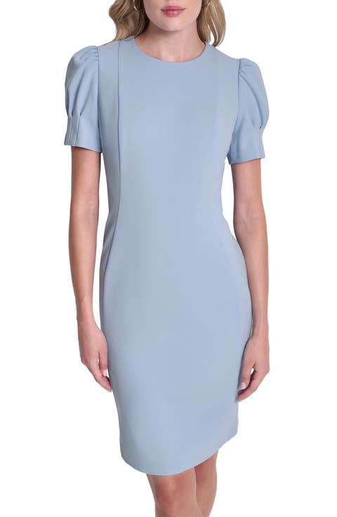Puff Sleeve Sheath Dress