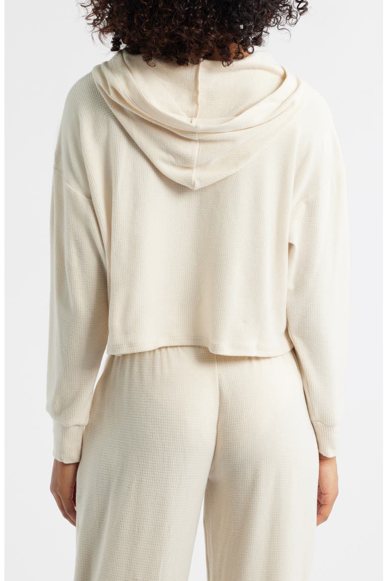 Buttercream Lily Lounge Crop Thermal Hoodie, Alternate, color, BUTTERCREAM