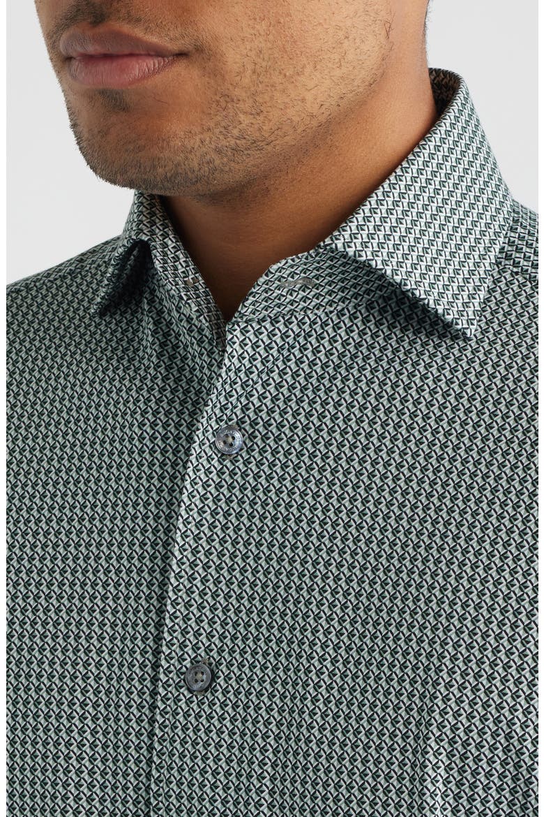 Devon OoohCotton® Floral Print Long Sleeve Button-Up Shirt, Alternate, color, KHAKI