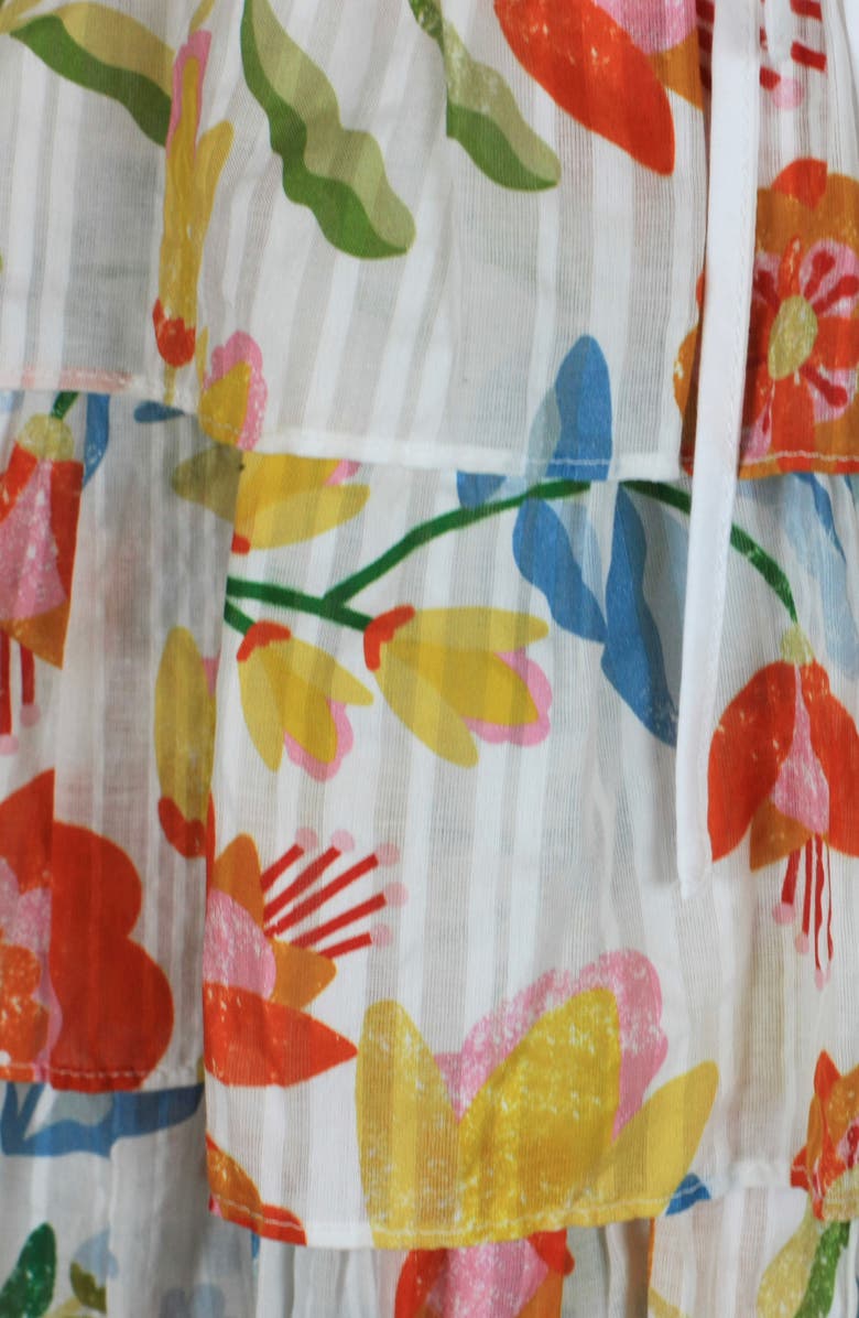 Jessie Zhao New York Flower Land Cotton Viscose Voile Mini Dress, Alternate, color, Green