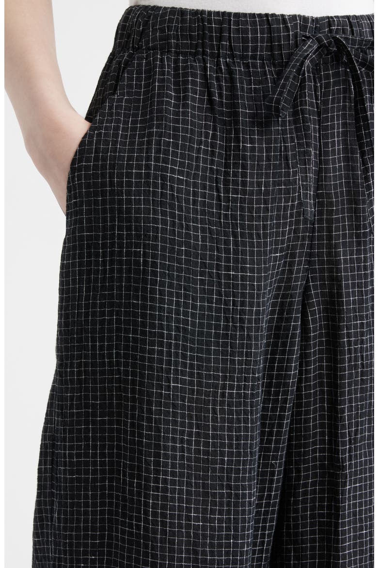 Windowpane Check Wide Leg Ankle Pants, Alternate, color, BLACK/ WHITE