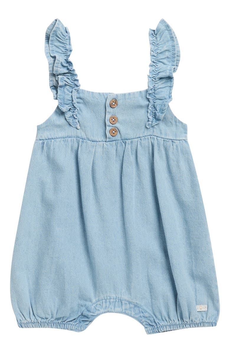 7 For All Mankind Ruffle Tank Bubble Romper, Main, color, Light Vintage