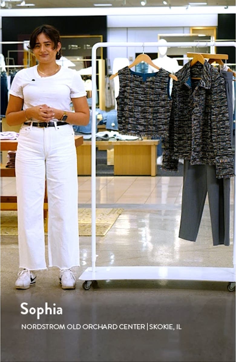 Metallic Fringe Crop Tweed Tank, sales video thumbnail