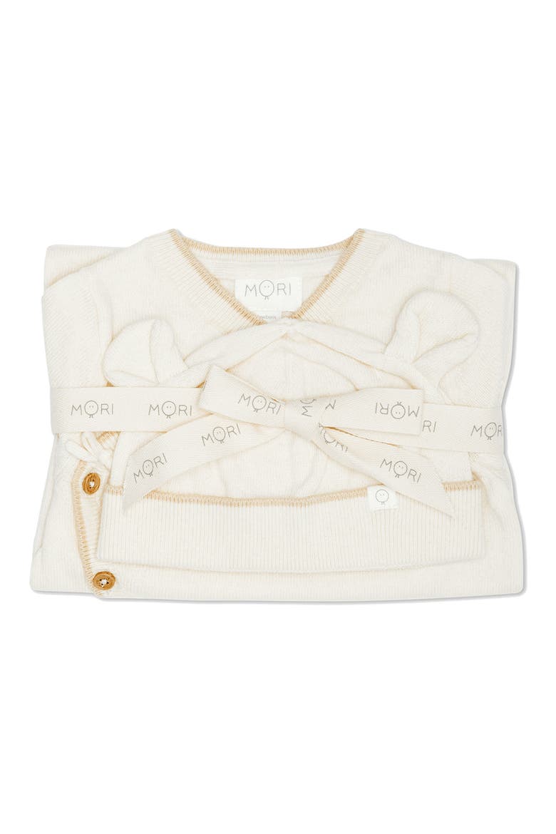 Footed Sweater Romper & Hat Set, Alternate, color, CREAM