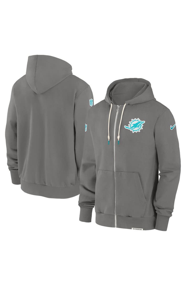 Nike Men's Nike  Pewter Miami Dolphins Player Full-Zip Performance Hoodie, Alternate, color, 